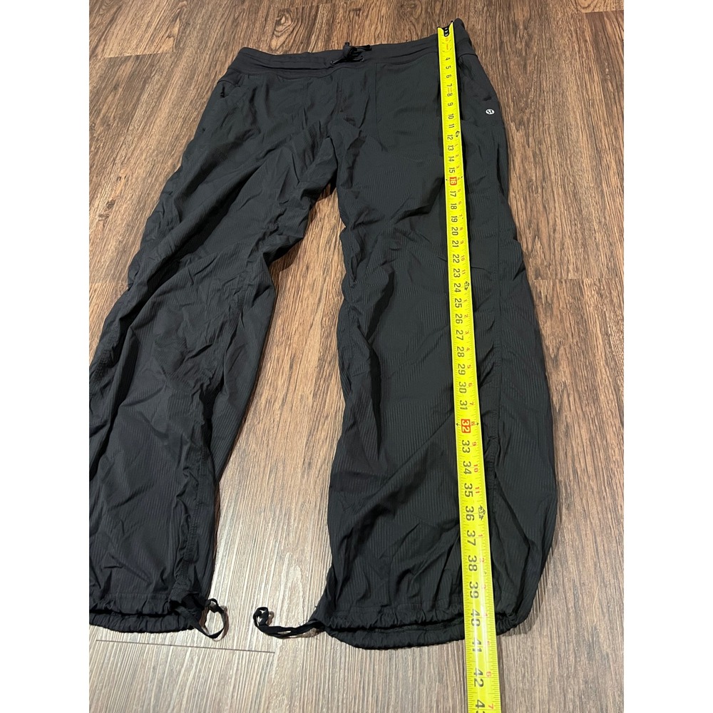Lululemon athletica Black Pants Size 12 Reg Adjustable Cinch Hem Activewear - Picture 3 of 8